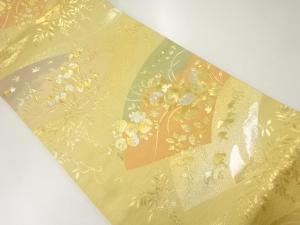 草花模様織出し袋帯